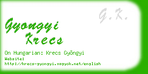 gyongyi krecs business card