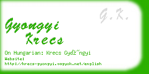 gyongyi krecs business card
